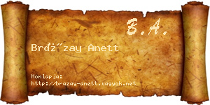 Brázay Anett névjegykártya